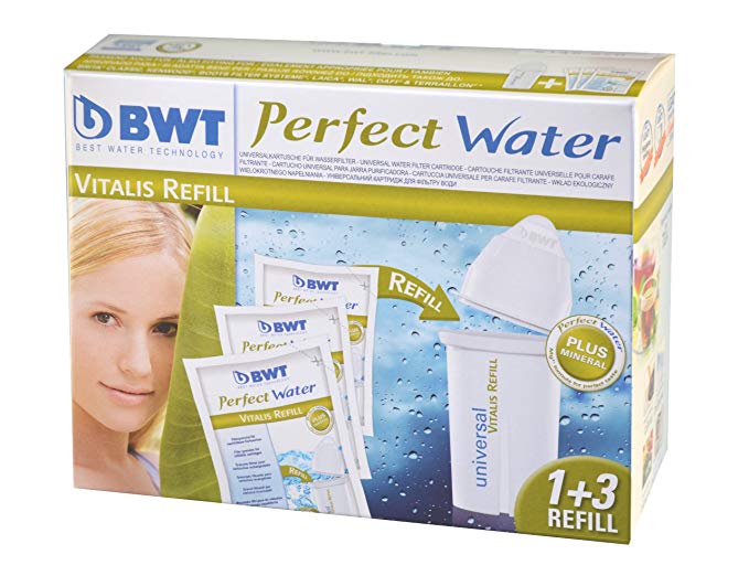 BWT Water Pitcher Filter Replacement - 1 Filter + 3 Refills with Mg2+