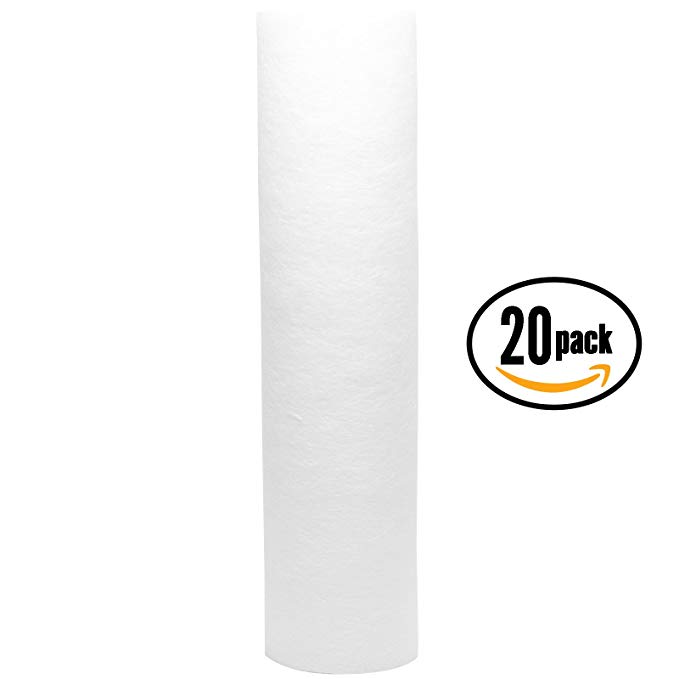 20-Pack Replacement Rainfresh FC250 Polypropylene Sediment Filter - Universal 10-inch 5-Micron Cartridge for Rainfresh FC250 - Denali Pure Brand