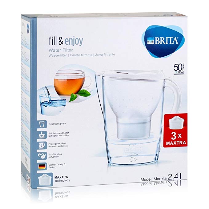 Brita Marella Cool Starter Pack Includes 3 Cartridges, White