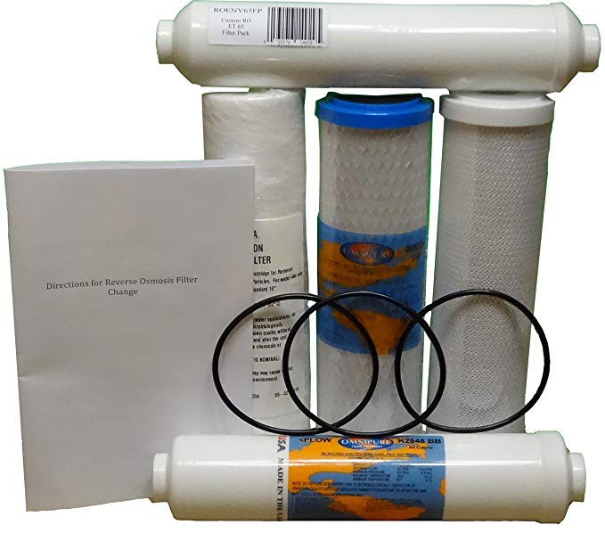 Custom RO ET 6500 6 Stage Reverse Osmosis Replacement Filter Pack