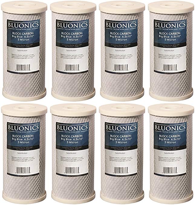 Big Blue Carbon Block Replacement Water Filters 8 pcs 4.5