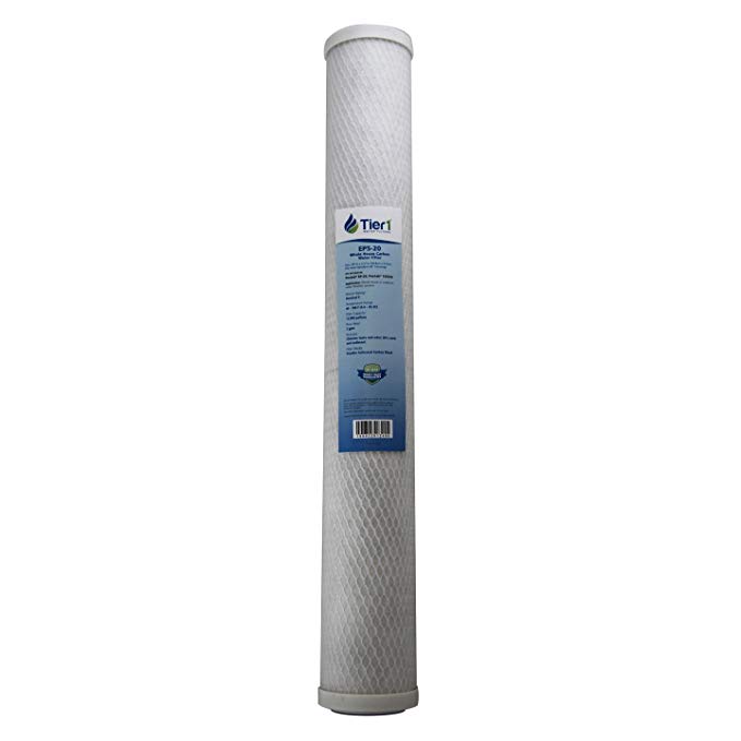 Tier1 EP-20 5 Micron 20 x 2.5 Activated Carbon Block Pentek Comparable Replacement Water Filter 6 Pack