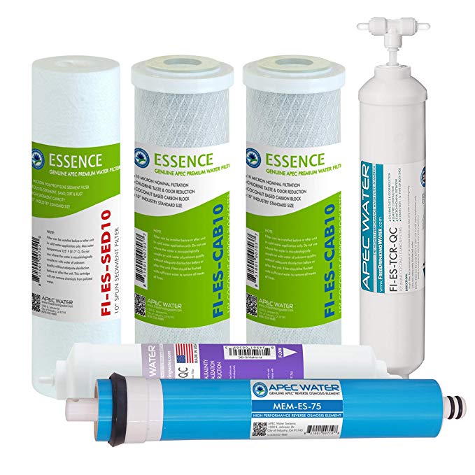 APEC FILTER-MAX-ESPH 75 GPD Complete Replacement Filter Set for ESSENCE Series Alkaline Reverse Osmosis Water Filter System